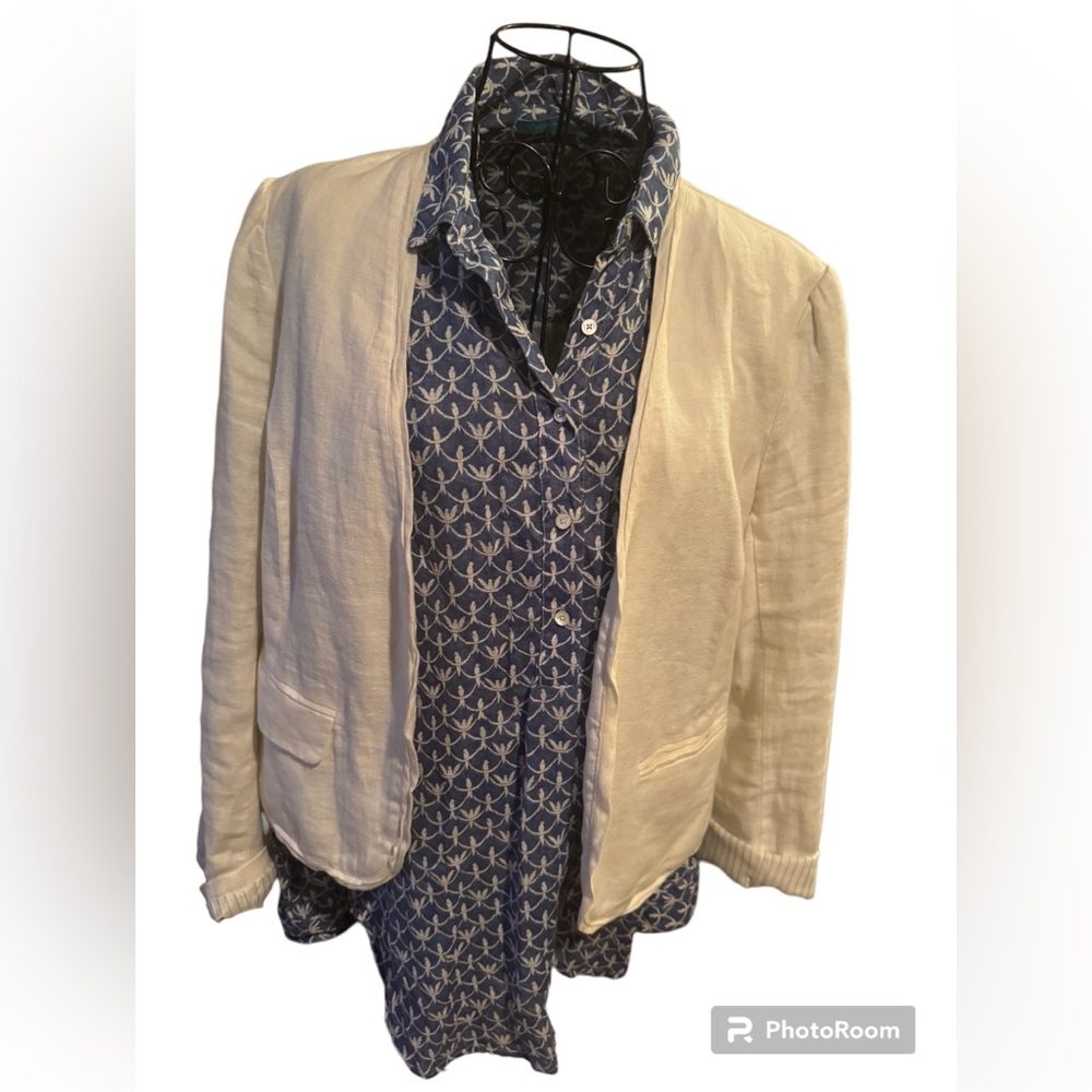 Large white Ann Taylor loft cotton blazer NWT
